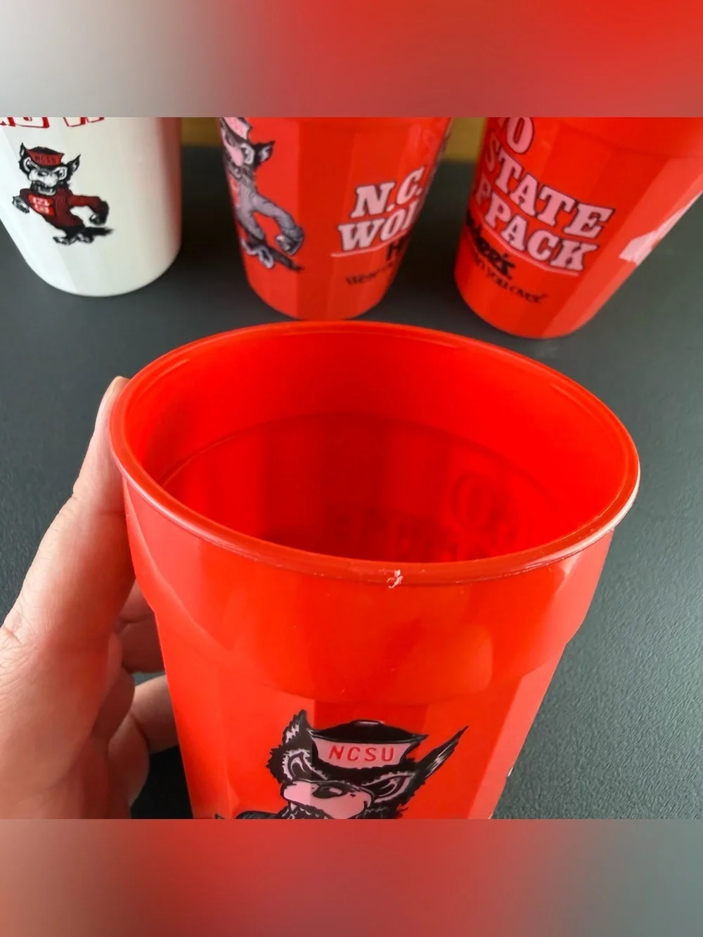 VTG 80s NC State Wolfpack Bundle Lot of 4 Plastic Drink Beverage Stadium Cups